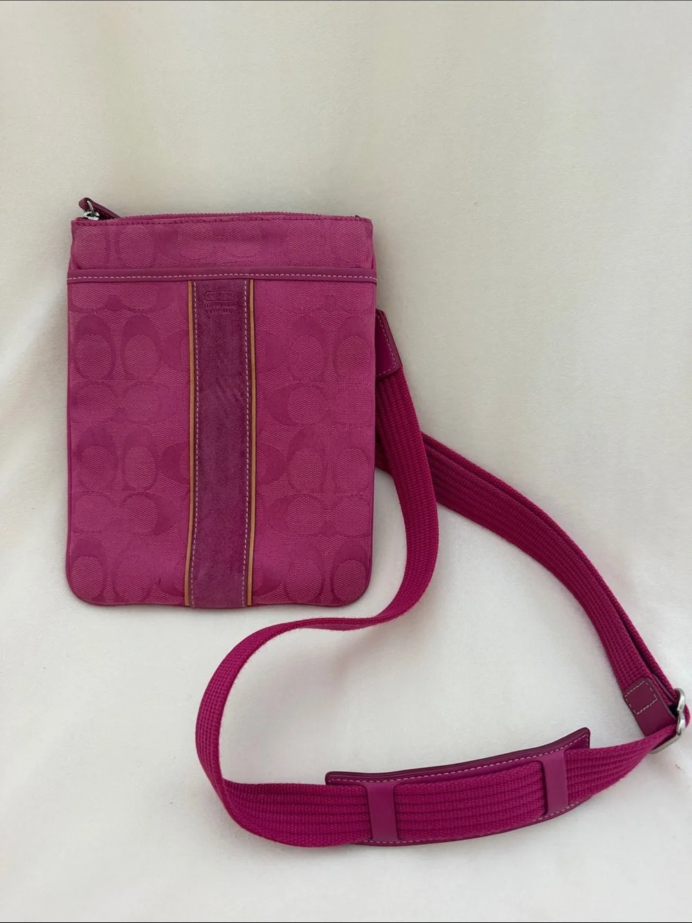Coach Pink Signature Crossbody Pouch
